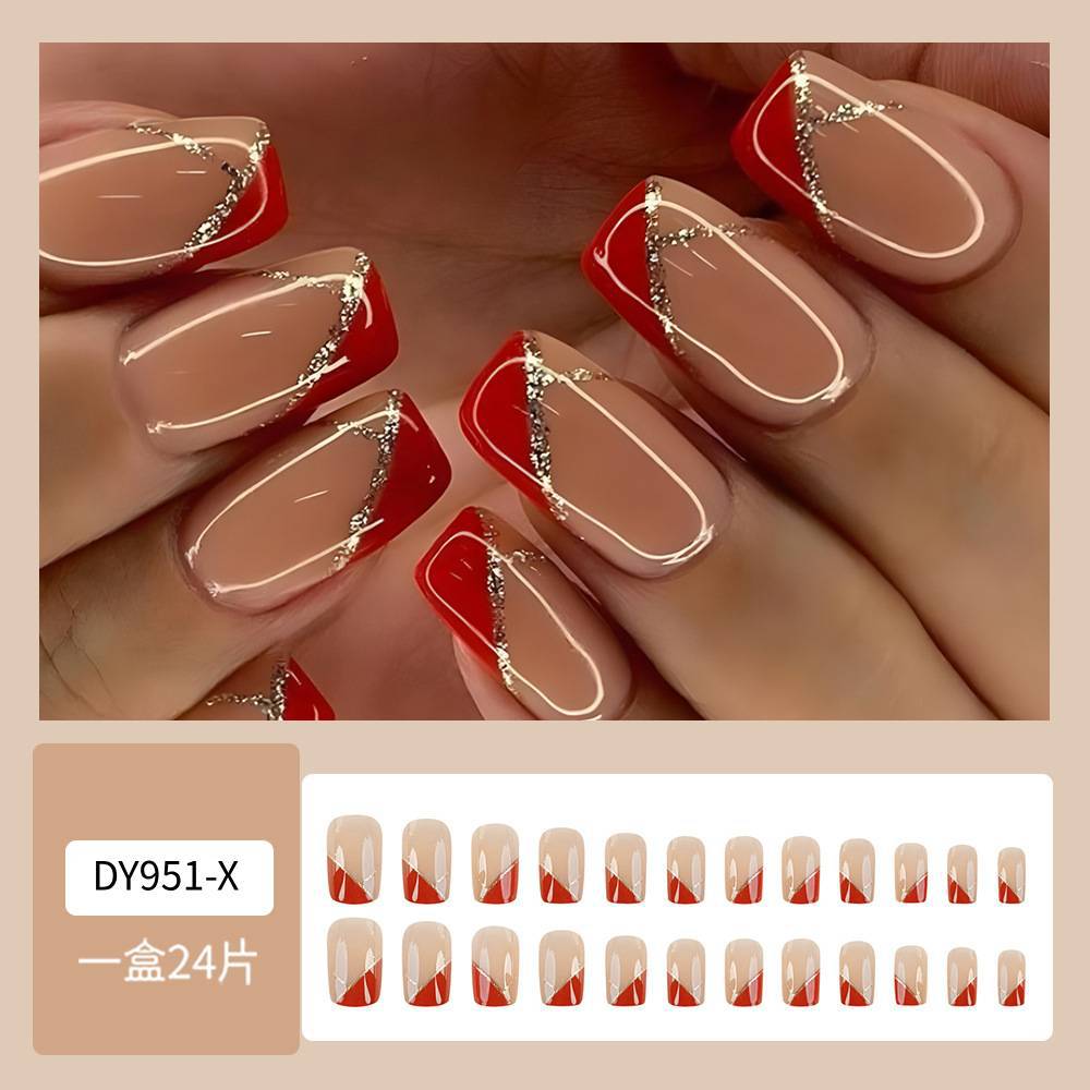 Desgaste de uñas falso transfronterizo de uñas de longitud media pieza de uñas desmontable pieza de uñas producto terminado uñas al por mayor