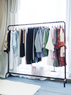 Floor Household Single Rod Hanger Bedroom Drying Rack Indoor Hanger Simple Clothes Storage Rack