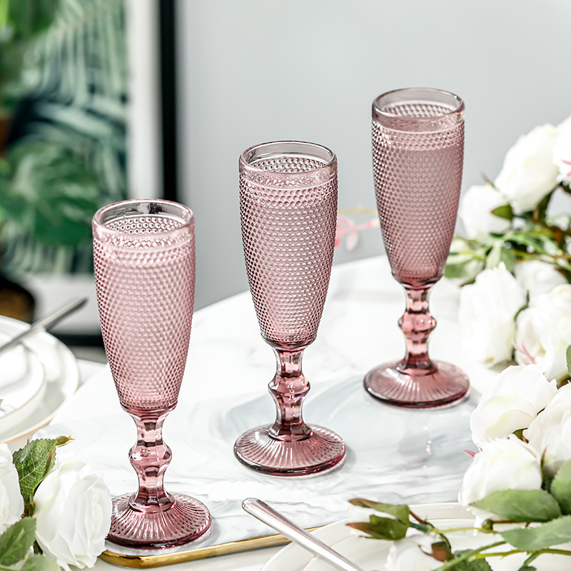 Serie de punto de grano directo de fábrica color original copa de champán vaso de cerveza copa de cóctel copa de vino copa de jugo de vidrio