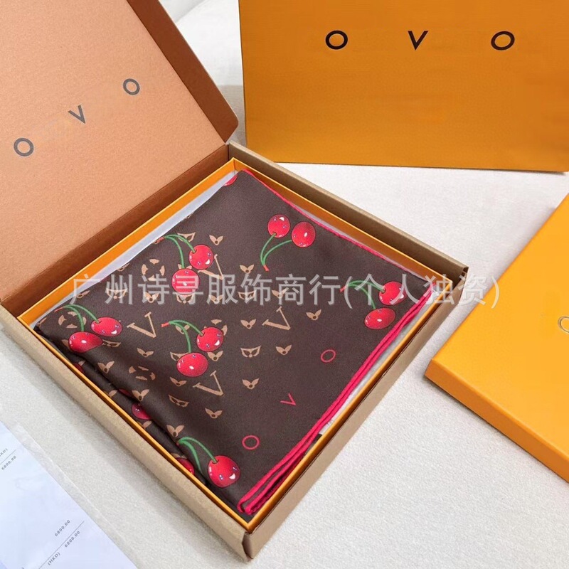驴家大牌桑蚕丝丝巾欧阳娜娜同款L家樱桃飘带辣妹抹胸方巾披肩女|undefined