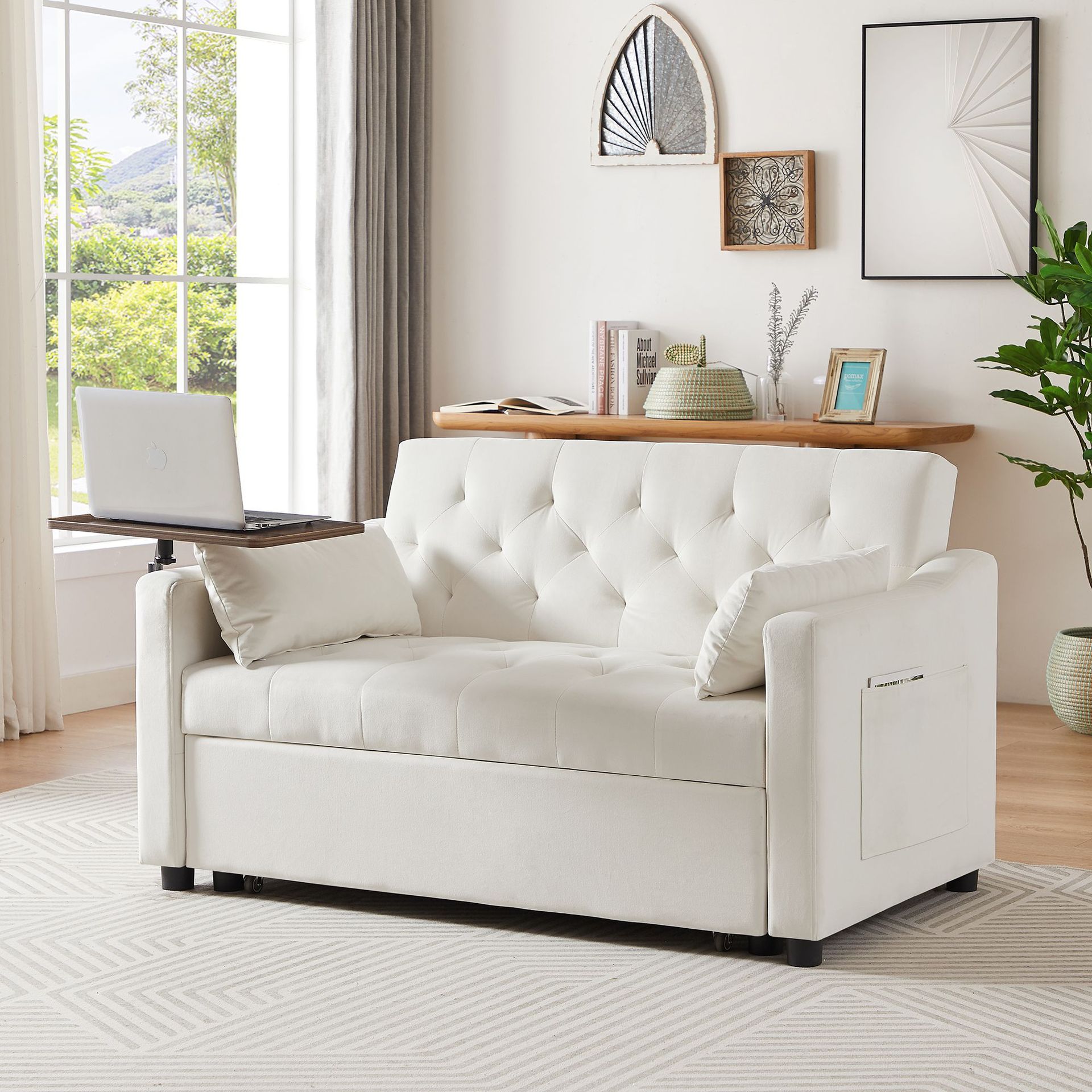 Sofá cama de cuero doble de doble uso 1 metro 5 almacenamiento multifuncional plegable pequeño apartamento sala de estar sofá para sentarse y acostarse image 5
