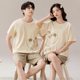 Couple Pajamas Women's Summer Cotton Short Sleeve Shorts Thin Korean Style Cartoon Men's Home Clothes Set Cross-Border Wholesale