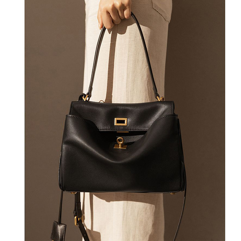 【Original Leather】Rodeo Bag Kelly Bag Genuine Leather Women's Bag Tote Bag Shoulder Handbag Underarm Large Bag for Women