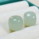 Hetian Jade Qinghai Material Green White Old Beads Scattered Beads Sunny Water Bucket Beads DIY Bracelet Bucket Beads with Beads Jewelry