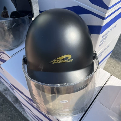 Motosiklet dəbilqələri – genuine goods Taiwan Penguin Motorcycle Helmet - one-size-fits-all-matt-black-new-standard-standard-light-tea-lenses