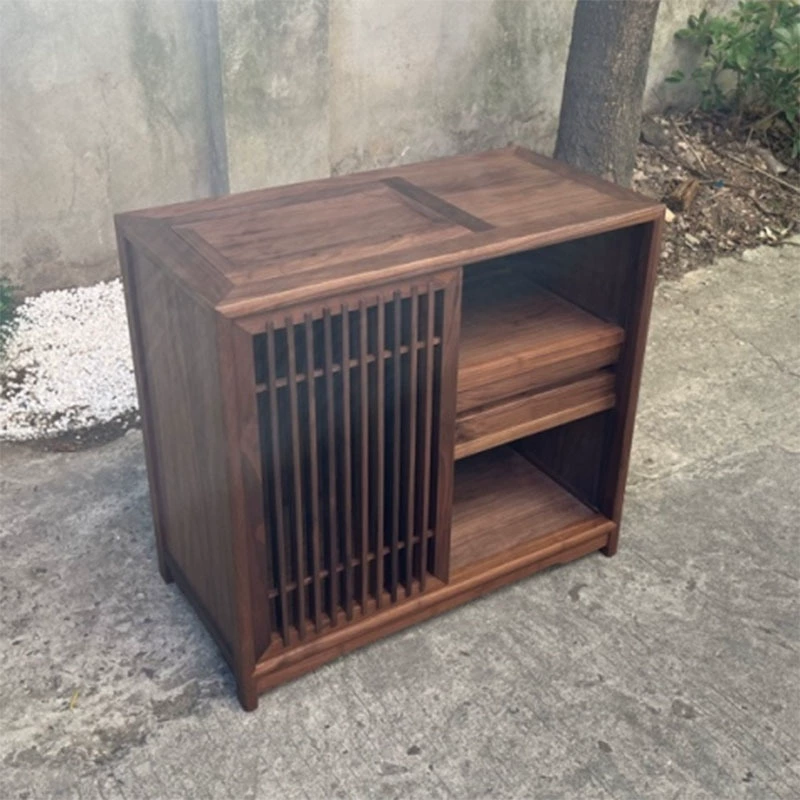 Новый приставной столик из черного ореха в североамериканском стиле в китайском стиле, современный шкаф для хранения вещей в китайском стиле, в котором можно разместить ведра и чайники в гостиной.