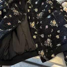 时尚炸街复古提花棒球服外套女小个子冬新款宽松显瘦拉链保暖棉服
