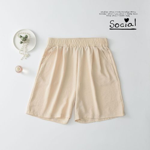 Summer thin and versatile plus-size women's outerwear loose casual wide-leg pants with pockets, elastic waist exercise pants