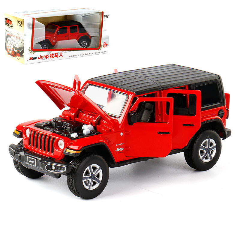 [Boxed] JK1:32 Jeep Alloy Sound and Light Rebound Off-Road Car Model Front Wheel Steering 823568