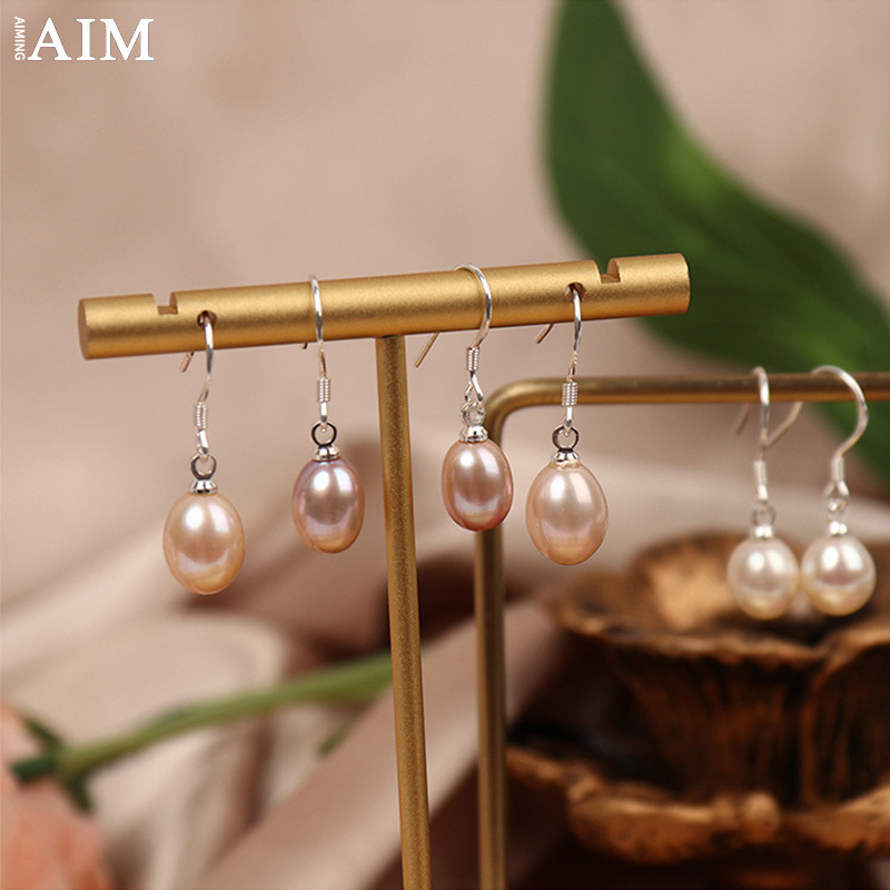 organic classic hypoallergenic earrings from pearl drop-shaped
