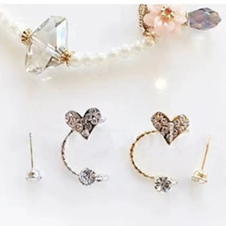Клипсы для ушей trend cute creative, японский и корейский стиль, сердечки и гвоздики