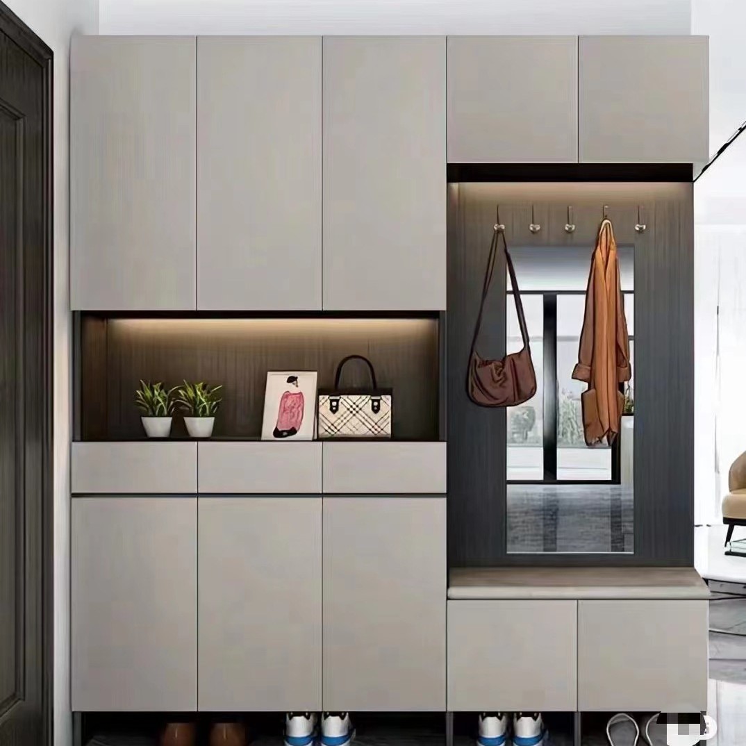 Factory Sold All Aluminum Entrance Cabinet Aluminum Whole House Home High-end Light Luxury Home Locker Partition Shoe Cabinet Entire Cabinet