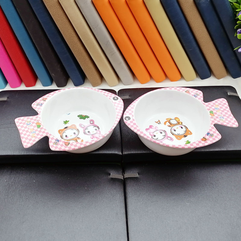 D2443 8802 en forma de pez para niños tazón de melamina tazón de porcelana de imitación vajilla tazón de bebé Yiwu 2 yuanes suministro de la tienda