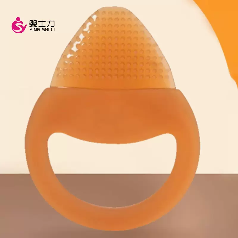 厂家直供新款全硅胶婴儿牙胶纳米银磨牙棒水果咬胶婴士力母婴