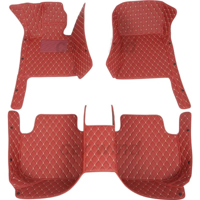 Modelə uyğun ayaqaltı Cross-Border Foreign Trade Car Floor Mats - seven-seater-double-layer-floor-mats-burgundy