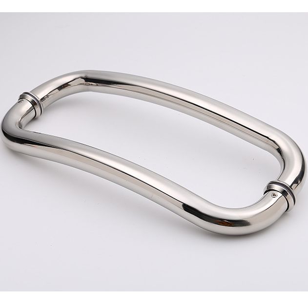 Factory supply thick glass door O-type double installation handle, curved moon-shaped office shower room door handle
