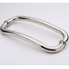 Factory supply thick glass door O-type double installation handle, curved moon-shaped office shower room door handle