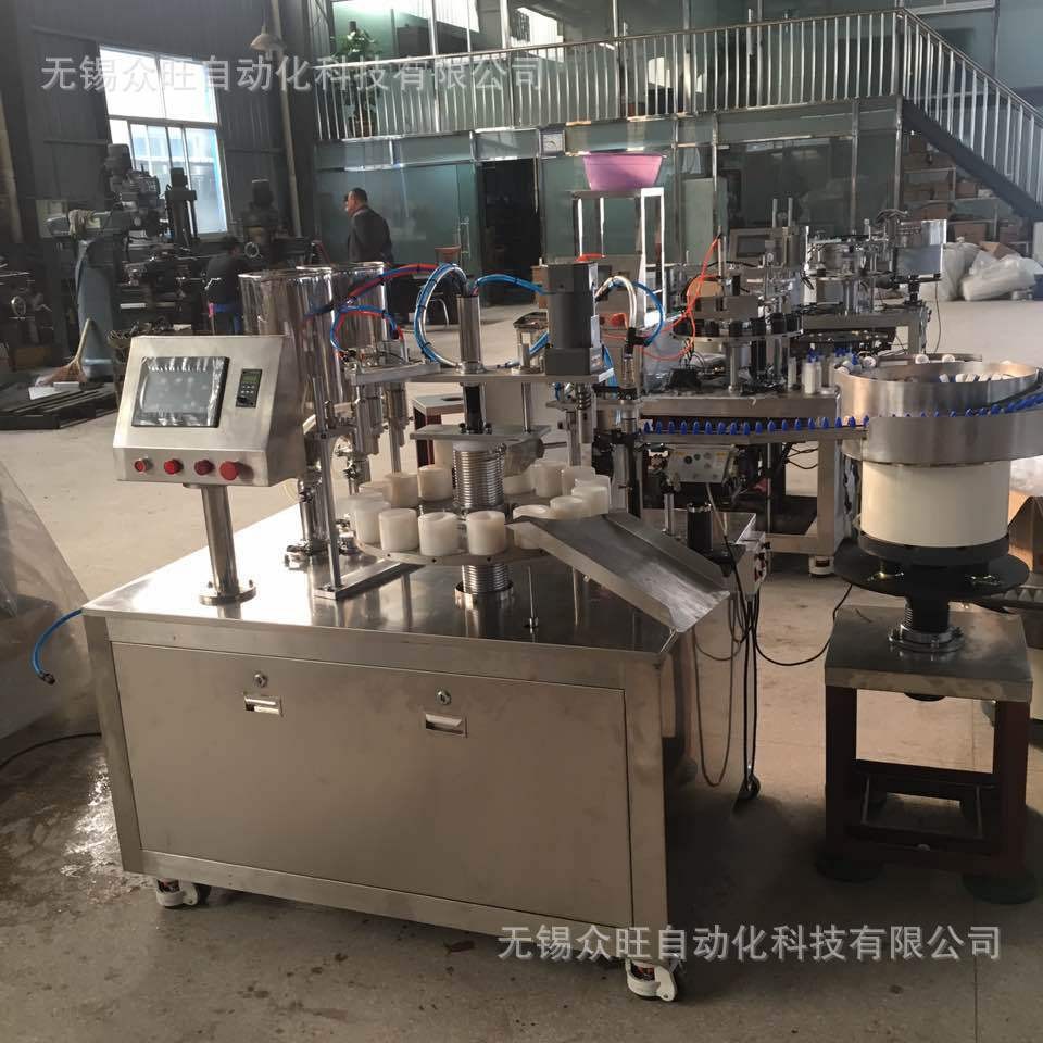 水彩颜料全自动灌装生产线自动上瓶机旋盖灌装自动贴标白胶罐装机