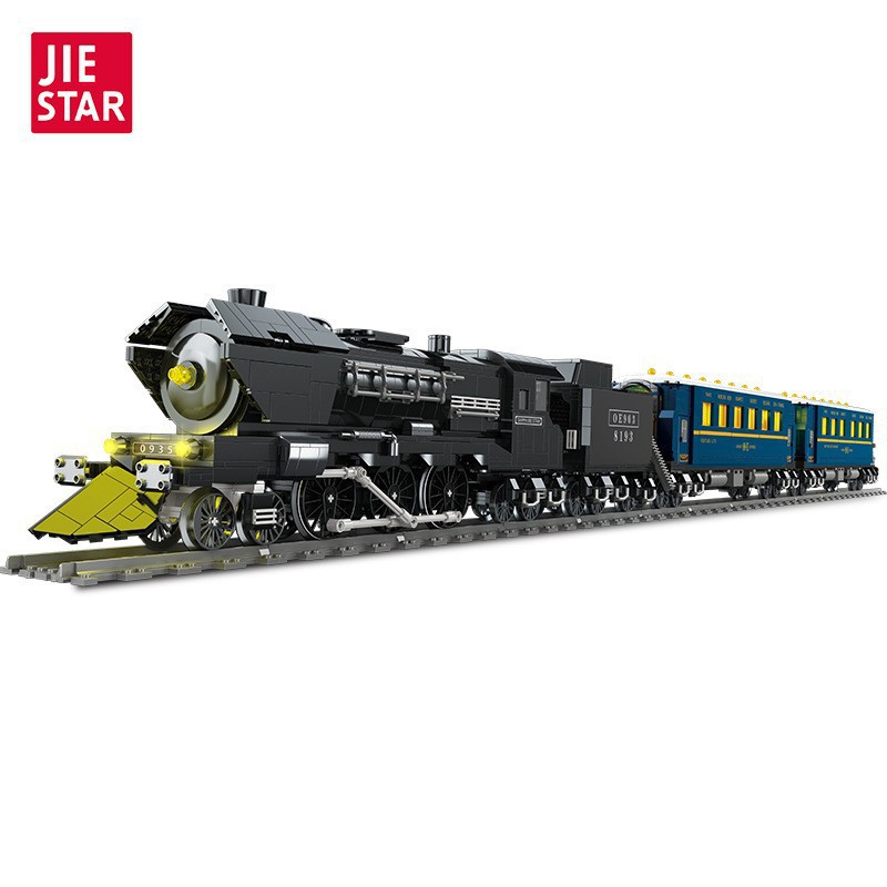 Bloques de Construcción Jie Xing JJ9155, Nuevo Modelo de Tren Retro Oriental Express con Luces y Adornos de Ensamblaje de Partículas Pequeñas image 6