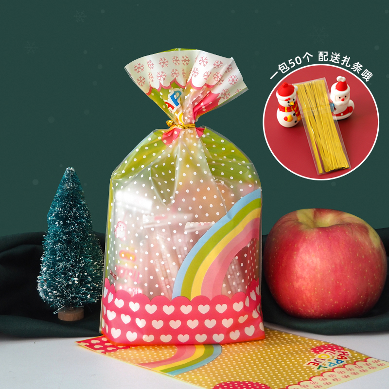 2026 nueva bolsa de manzana de Navidad bolsa transparente bolsa de regalo de Nochebuena pequeña bolsa de regalo de vacaciones pareja