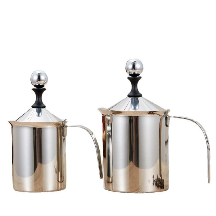 Aparato de café de acero inoxidable Espumador de leche manual Espumador de leche café capuchino Espumador de leche de acero inoxidable