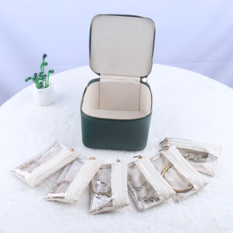 Joyero de celebridades de Internet de Amazon transfronterizo, bolsillo de viaje conveniente, caja de almacenamiento de joyas, pendientes, caja de joyería