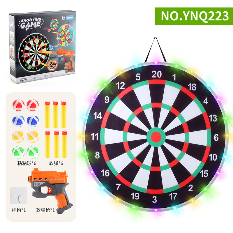 Luz transfronteriza amazónica lanzamiento de objetivos de disco espacial bola pegajosa tiro 3 en 1 juego de lanzamiento juguetes deportivos