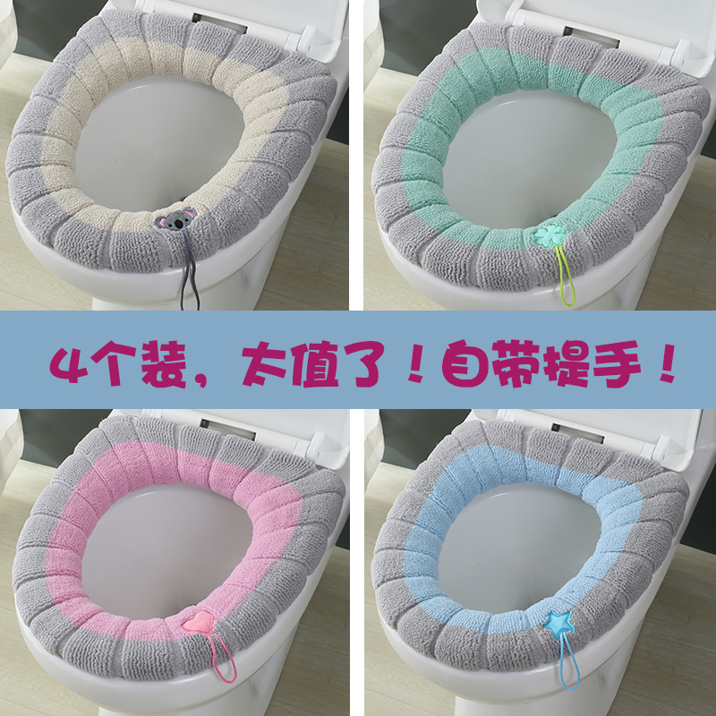 马桶垫冬季保暖通用卡通马桶坐垫毛绒可水洗坐便垫加厚防水坐便套