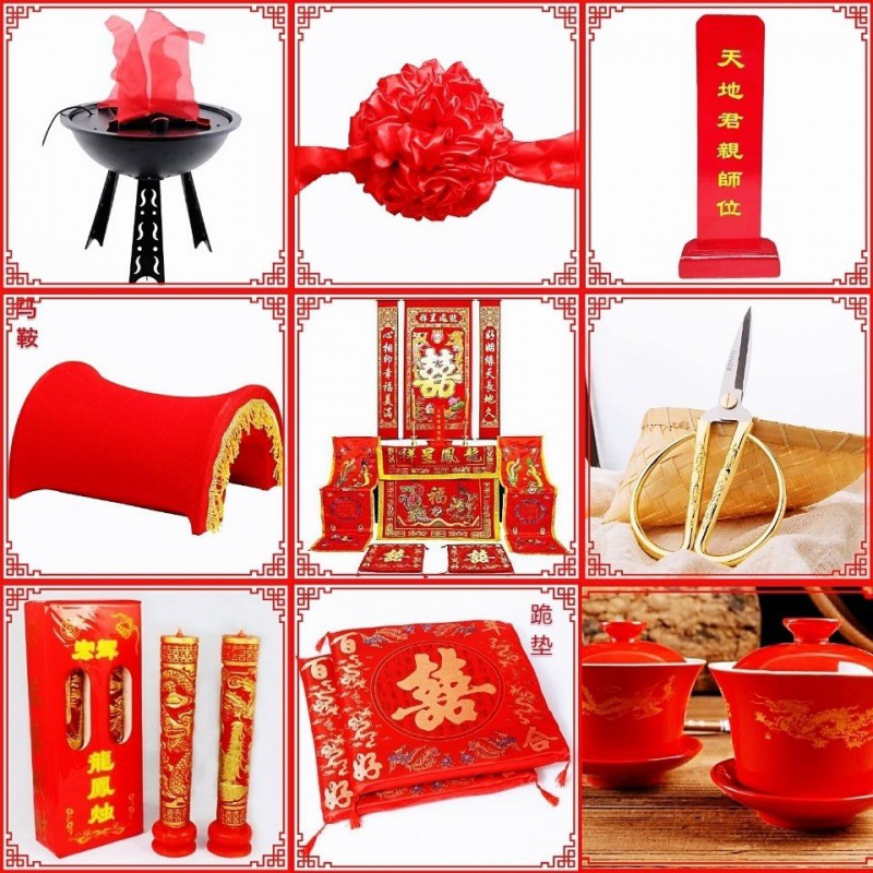 Chinese style wedding prop Wedding celebration Decoration saddle Brazier Dragon Phoenix Tables and chairs marry Weddings Site arrangement Supplies