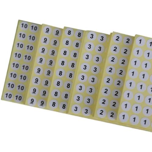 Circular number sticker, adhesive numeric label, self-adhesive ID tag, classification mark, small diameter 10mm