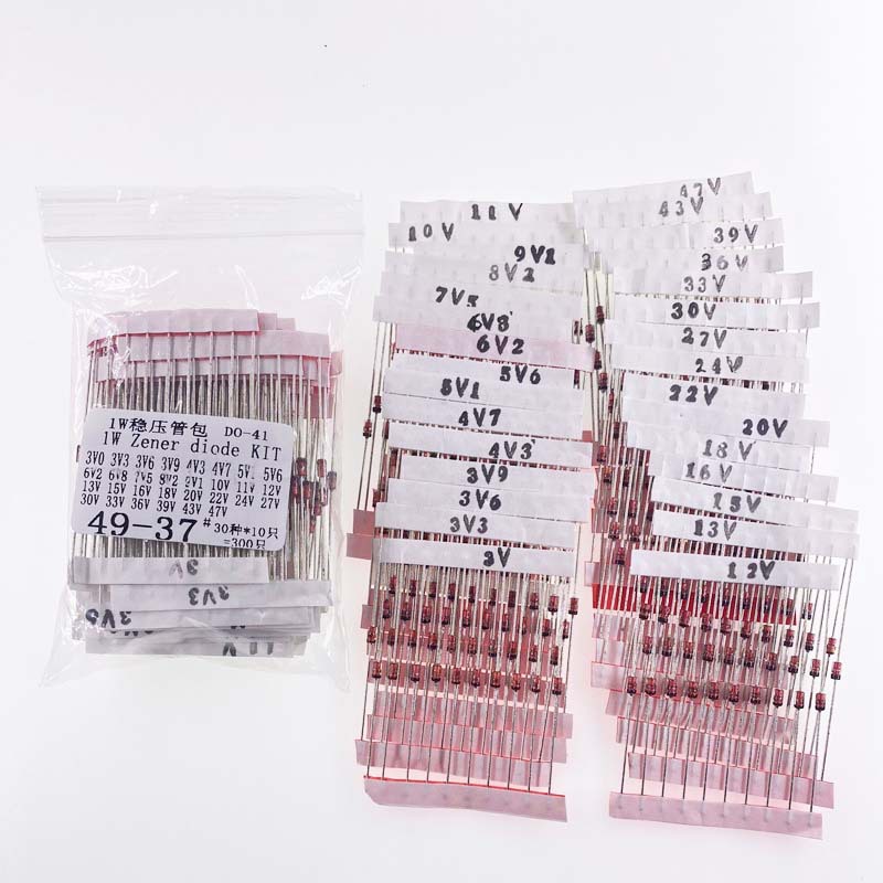 1W稳压二极管包混装包1N47齐钠系列DO-41 3V-47V常用30种每种10只