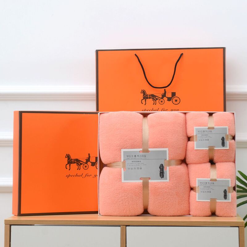 High density coral fleece towel bath towel three-piece gift box suit opening activities annual business gift towel