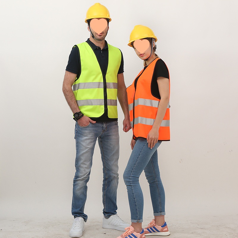 chaleco reflectante chaleco reflectante chaqueta chaqueta fluorescente de tráfico de luz nocturna chaqueta de seguridad conductor sanitario con cremallera