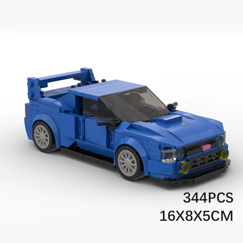 Конструктор MOC совместимый с Lego 50999 Impreza WRX STI Racing Speed Sandbox Длина синий автомобиль восьмигранный автомобиль