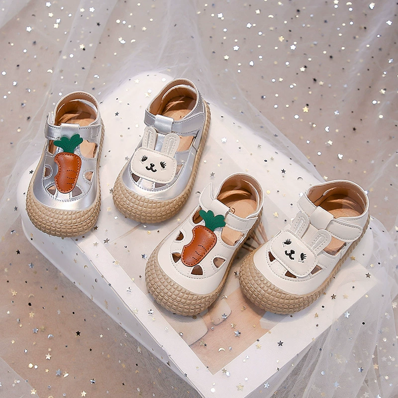 Детские сандалии Баотоу 2025 лето новый милый кролик редька