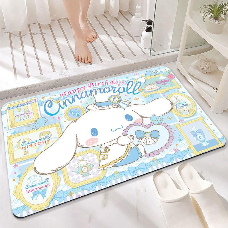 Cartoon cute little dog diatomite floor mat for home bathroom, water-absorbent, non-slip decorative mat, available for wholesale
