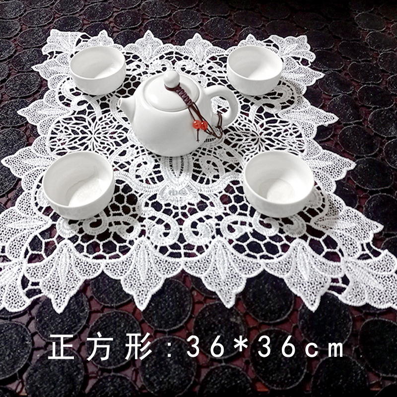 杯垫欧式椭圆形方形蕾丝绣花镂空餐桌垫家用盘碗垫摆件布艺装饰垫