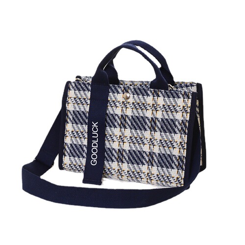 New Checkered Geometric Crossbody Bag for Women, Single Shoulder or Hand-held Waterproof Film Fashion Handbag