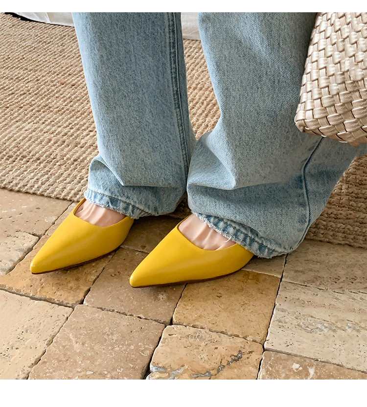Sandal cao gót nữ mũi nhọn quai hậu dây khóa, gót nhọn 9 cm — đen chi tiết 23