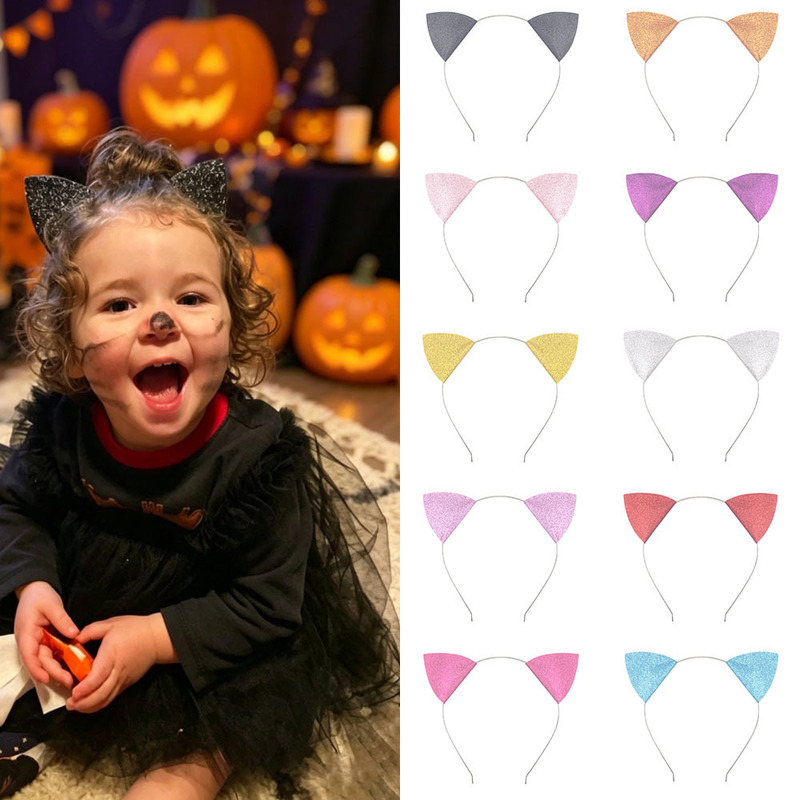 Cross-Border Halloween Cat Ear Headbands, Children's Sequin Headbands, Girls' Birthday Party Costumes, Performance Headwear Wholesale Cross-Border Halloween Cat Ear Headbands, Children's Sequin Headbands, Girls' Birthday Party Costumes, Performance Headwear Wholesale