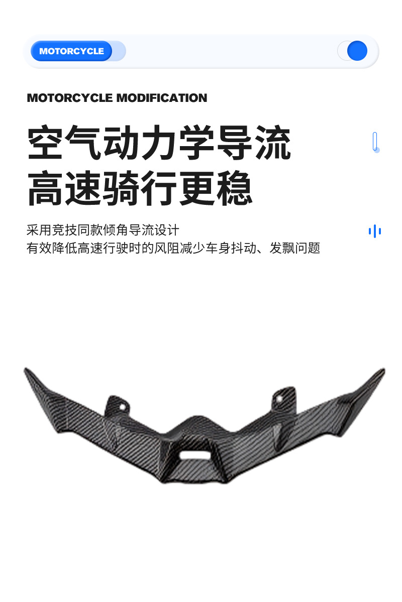 Xilu Motorcycle Modification Accessories ADV160 Modified Water Ripple Fixed Wind Wing Exterior Parts Carbon Fiber Body Parts