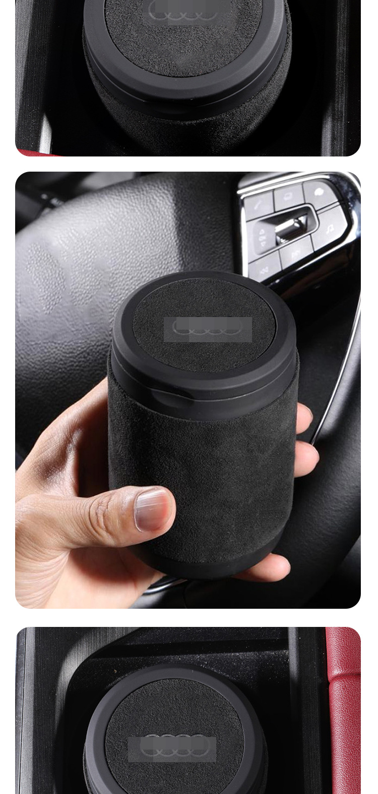 Suitable for Audi Car Ashtray New A6L/A4L/A3/A7/Q5L/Q3/Q2L/Q7 Classy Suede Model