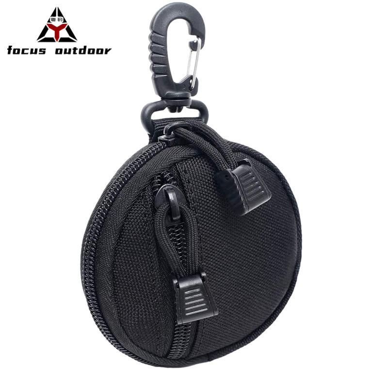 Deportes al aire libre clave colgando bolsa cinturón de accesorios bolsa monedero redondo multi-funcional militar ventilador táctico bolsa de auriculares bolsa