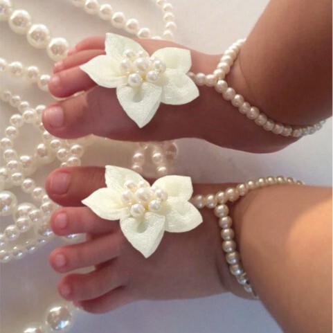 Summer Baby Anklets and Foot Accessories, Popular in Europe and America, Baby Pearl Shoes, Cross-Border DIY Baby Shoes, Pearl Photography Props