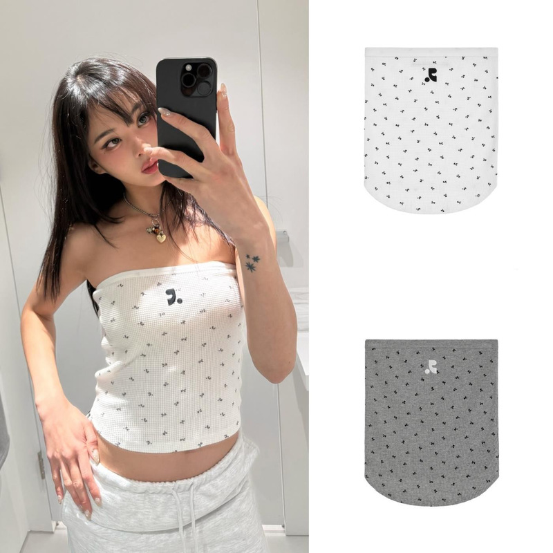 In-stock Korean trendy brand embroidered hot girl all-over print tube top for women summer In-stock Korean trendy brand embroidered hot girl all-over print tube top for women summer
