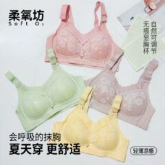 ノンワイヤー夏用薄型ブラ、美背中、プッシュアップ、リフティング、スリム、大きい胸、小さく見える、シームレスチューブトップブラ