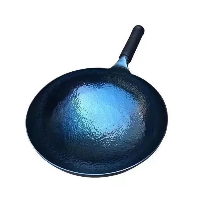 Round bottom fish scale 28cm grilled blue pot + silicone handle