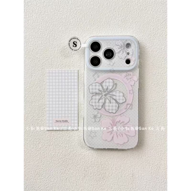 Polka dot floral magnetic phone case with stand, suitable for Apple 17 Pro Max, full-coverage phone case with camera button protection, also compatible with 16 Pro Polka dot floral magnetic phone case with stand, suitable for Apple 17 Pro Max, full-coverage phone case with camera button protection, also compatible with 16 Pro