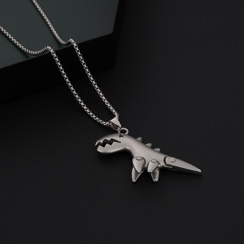 Dinosaur Titanium Steel Necklace For Men And Women Trendy Design_voghion.com