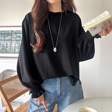 外贸韩国日本乐天韩版东南亚春秋冬长袖打底衫上衣雪纺衫衬衫衬衣